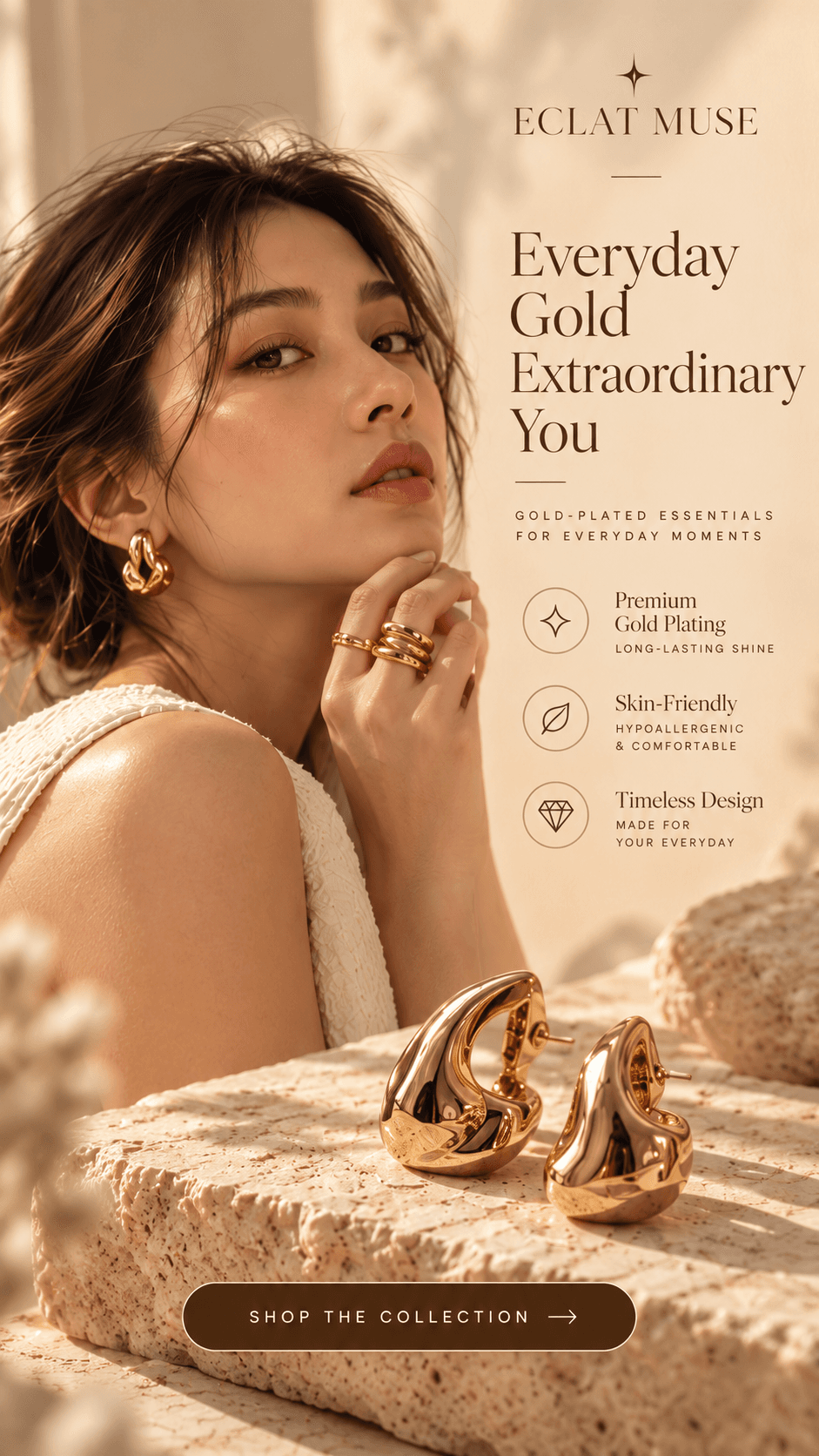 Instagram Story for Eclat Muse gold jewelry