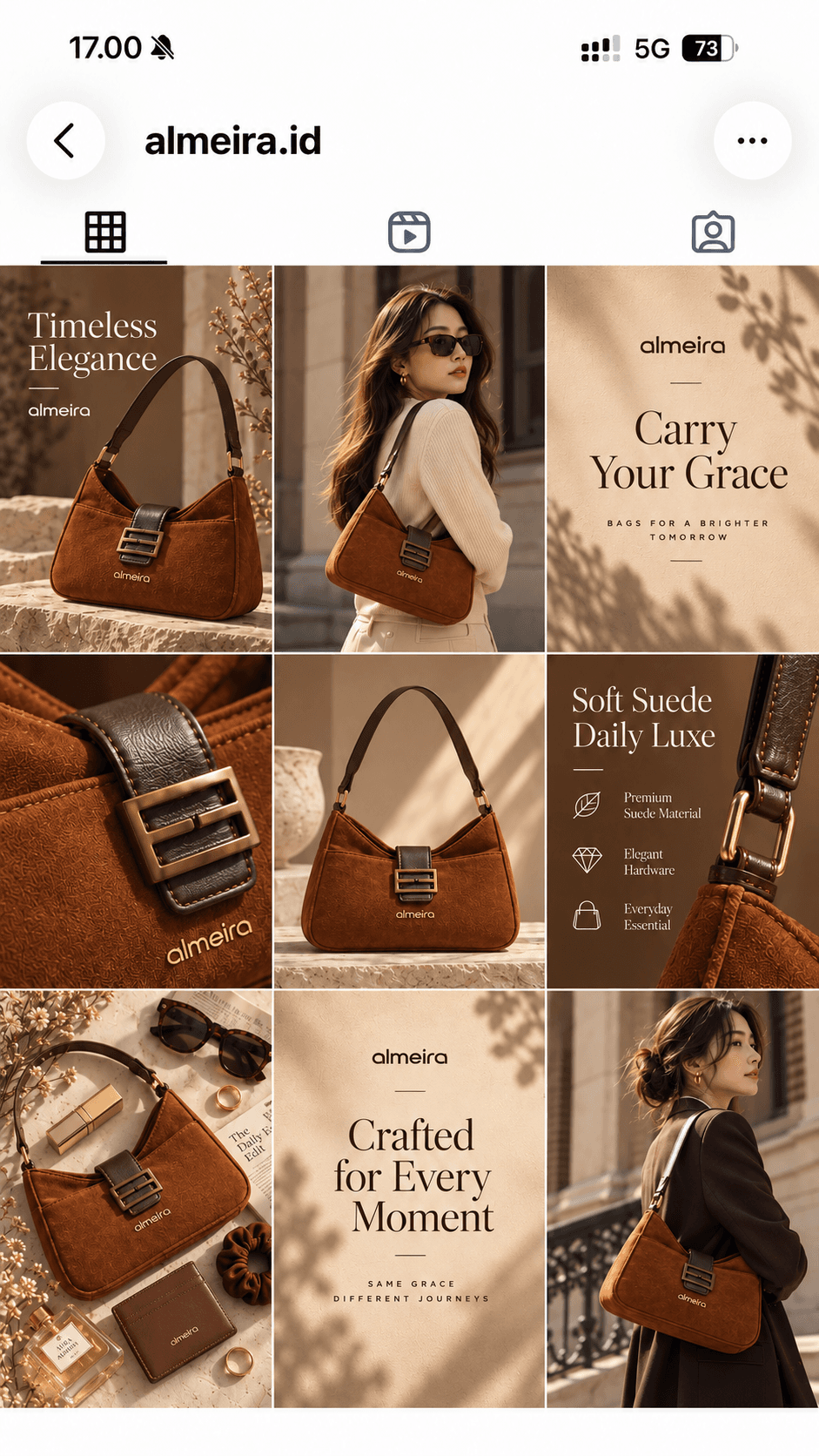 Almeira's Instagram feed, created and auto-posted by Postmatic