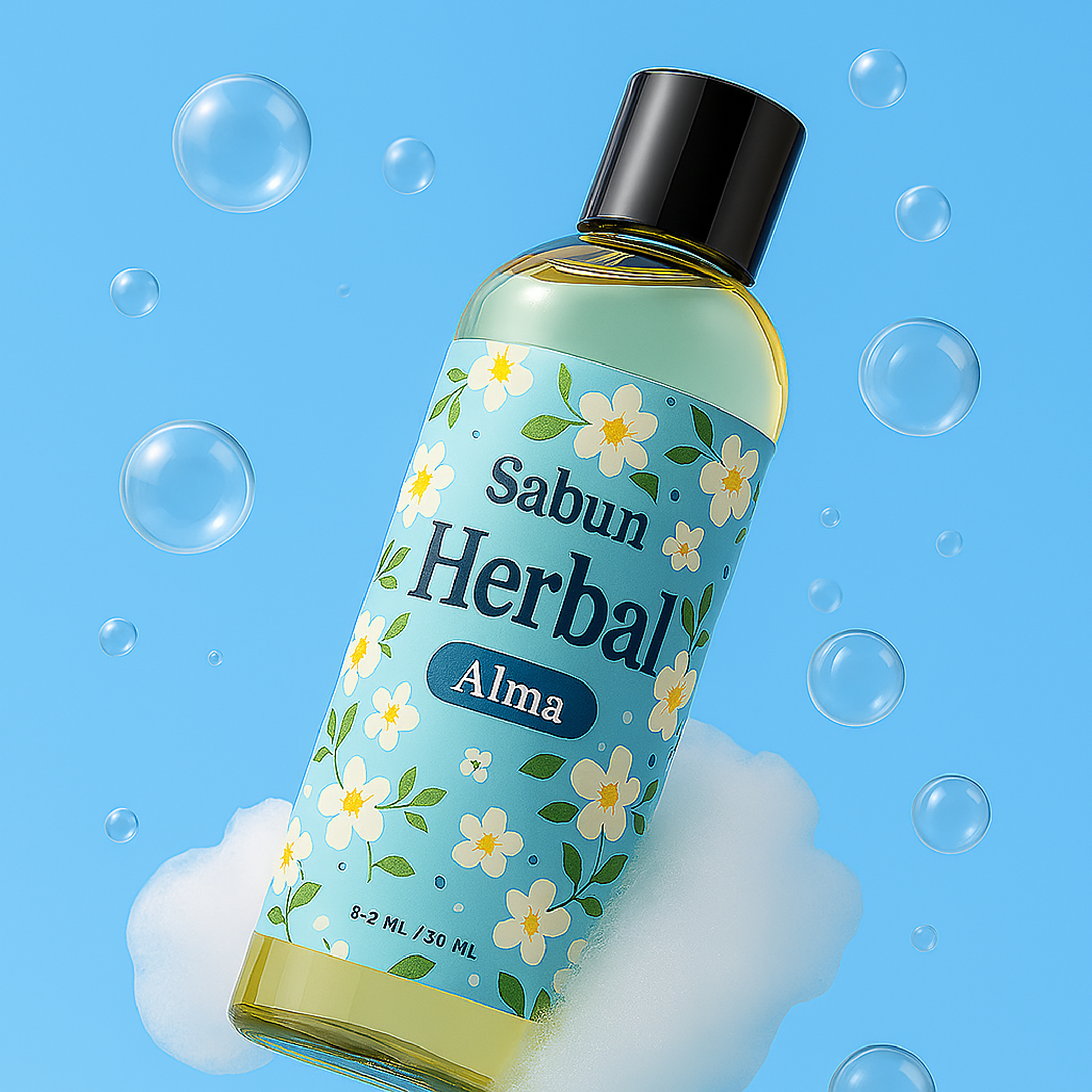 Visual promosi sabun herbal hasil AI generator gambar produk Postmatic