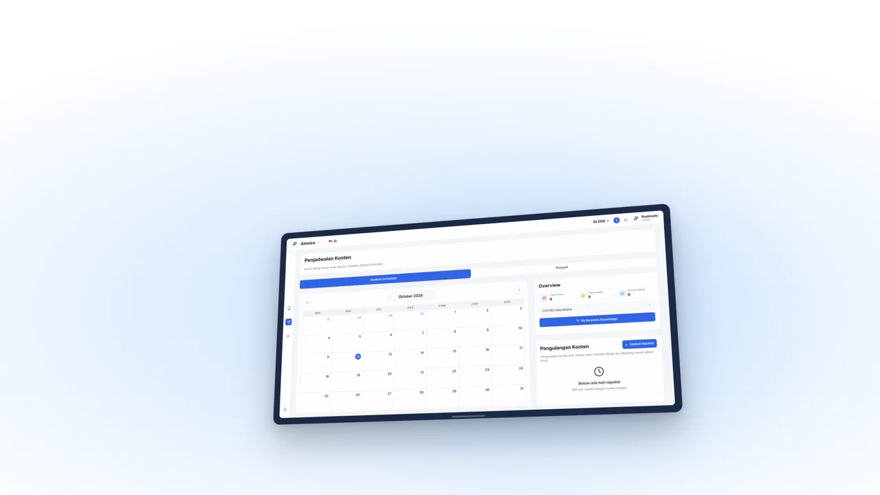 Social media content calendar in the Postmatic dashboard